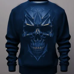 OUKU Men's Graphic Skulls Sweatshirts Golf Pullover Sweatshirt Long Sleeve Sweatshirt Crew Neck Fashion Daily Casual 3D Print Vacation Holiday Going out Print Spring & Fall