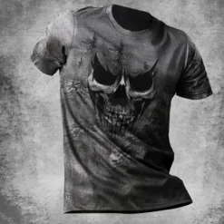New OUKU Men's Graphic Skulls T Shirt Tee Short Sleeve T shirt 3D Print Crew Neck Shirt Vintage Fashion Designer Outdoor Casual Daily 1 2 3 Spring & Summer Clothing Apparel S M L XL 2XL 3XL 4XL