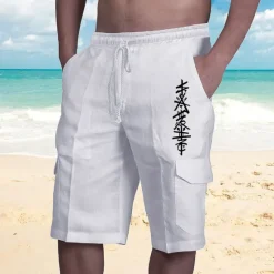Discount OUKU Men's Graphic Slogan Shorts Summer Shorts Beach Shorts Mid Waist Streetwear Designer Casual Daily Holiday Elastic Waist Drawstring Print Designer Clothing Apparel