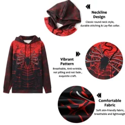 Sale OUKU Men's Graphic Spiders Spider web Hoodie Hoodies Sweatshirt Fashion Daily Long Sleeve Hooded Vacation Sports Outdoor Holiday #1 #2 Print Front Pocket Spring & Fall Designer