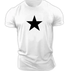 New OUKU Men's Graphic Star T Shirt Casual Style 100% Cotton Short Sleeve Graphic Shirt Black / Red Red / White Black / Gray Comfortable Tee Casual Sports Fashion Designer Clothing