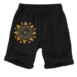 Best OUKU Men's Graphic Sun Shorts Summer Shorts Casual Shorts Mid Waist Streetwear Designer Ethnic Style Casual Daily Holiday Pocket Drawstring Elastic Waist Designer Clothing Apparel