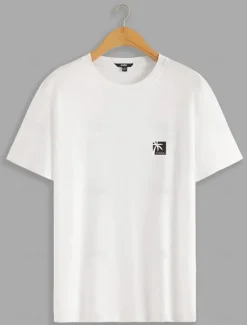 Outlet OUKU Men's Graphic T Shirt Tee Top Short Sleeve T shirt Crew Neck Shirt Fashion Outdoor Casual Street Casual Daily Spring & Summer Clothing Apparel S M L XL XXL White