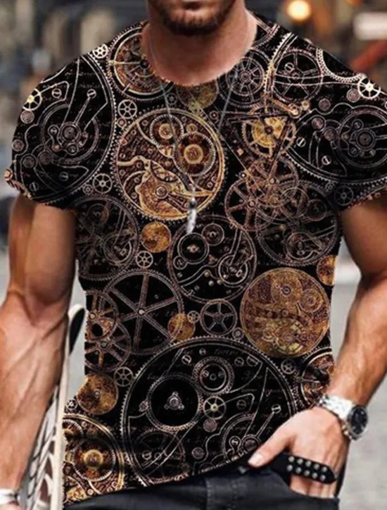 Discount OUKU Men's Graphic T Shirt Tee Distressed T Shirt Short Sleeve T shirt 3D Print Crew Neck Shirt Vintage Designer Basic Casual Daily Weekend A B C Summer Clothing Apparel Plus Size S M L XL XXL 3XL 4XL