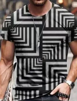 Discount OUKU Men's Graphic T Shirt Tee Distressed T Shirt Short Sleeve T shirt 3D Print Crew Neck Shirt Vintage Designer Basic Casual Daily Weekend A B C Summer Clothing Apparel Plus Size S M L XL XXL 3XL 4XL