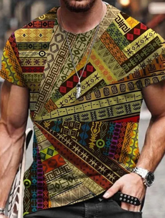 Discount OUKU Men's Graphic T Shirt Tee Distressed T Shirt Short Sleeve T shirt 3D Print Crew Neck Shirt Vintage Designer Basic Casual Daily Weekend A B C Summer Clothing Apparel Plus Size S M L XL XXL 3XL 4XL