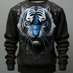 New OUKU Men's Graphic Tiger Sweatshirts Golf Pullover Sweatshirt Long Sleeve Sweatshirt Crew Neck Fashion Daily Casual 3D Print Vacation Holiday Going out Print Spring & Fall