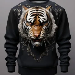 New OUKU Men's Graphic Tiger Sweatshirts Golf Pullover Sweatshirt Long Sleeve Sweatshirt Crew Neck Fashion Daily Casual 3D Print Vacation Holiday Going out Print Spring & Fall
