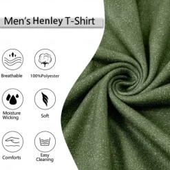 New OUKU Men's Graphic Tribal Henley Shirt Short Sleeve 3D Print Fashion Designer Basic Street Casual Daily Summer Spring Light Blue Black Green Khaki Stand Collar Henley T-Shirt