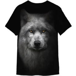 OUKU Men's Graphic Wolf T Shirt Short Sleeve T shirt 3D Print Crew Neck Shirt Designer Classic Casual Daily Sports Weekend Black Gray Summer Clothing Apparel S M L XL XXL 3XL 4XL