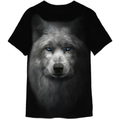 OUKU Men's Graphic Wolf T Shirt Short Sleeve T shirt 3D Print Crew Neck Shirt Designer Classic Casual Daily Sports Weekend Black Gray Summer Clothing Apparel S M L XL XXL 3XL 4XL