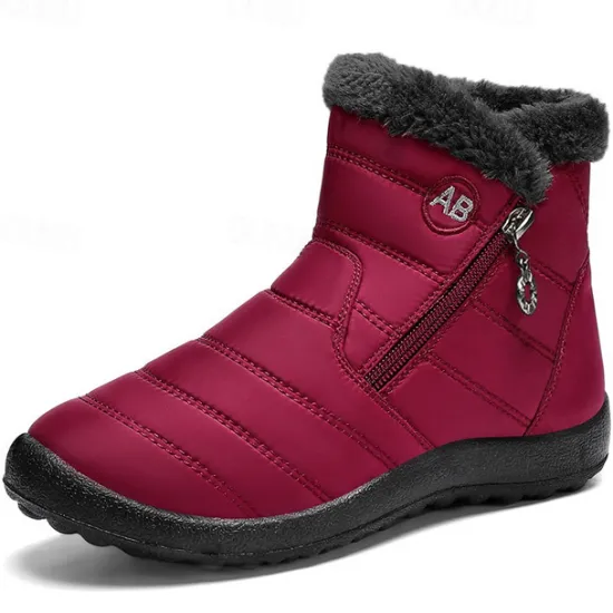 Outlet OUKU Men's Gray Winter Boots with Zipper Closure, Warm Fleece Lining, and Waterproof Design – Ideal for Outdoor Activities in Cold Weather