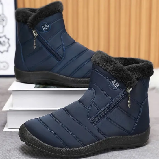 Outlet OUKU Men's Gray Winter Boots with Zipper Closure, Warm Fleece Lining, and Waterproof Design – Ideal for Outdoor Activities in Cold Weather
