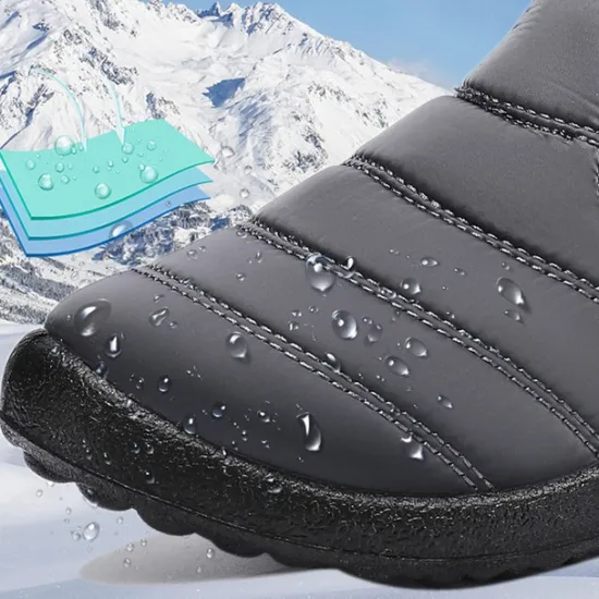 Outlet OUKU Men's Gray Winter Boots with Zipper Closure, Warm Fleece Lining, and Waterproof Design – Ideal for Outdoor Activities in Cold Weather
