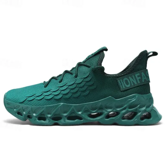 OUKU Men's Green Running Sneakers with Mesh Upper and Lightweight Design – Breathable, Comfortable Athletic Shoes for Sports, Workouts and Casual Wear