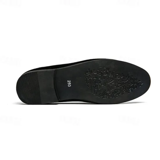OUKU Men's Green Velvet Loafers with Gold Embroidery – Luxurious Slip-On Shoes for Formal Events and Weddings