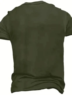 Outlet OUKU Men's Grimace T Shirt Tee Top 100% Cotton Short Sleeve Graphic Shirt Comfortable Tee Vacation Street Fashion Designer Clothing Army Green