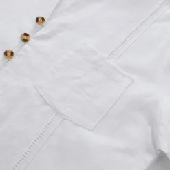 Outlet OUKU Men's Guayabera Shirt 2 Piece Shirt Set Matching Sets Casual Shirt Plain Vacation Going out Black White Light Blue Long Sleeve Standing Collar Spring & Summer Clothing Apparel Front Pocket