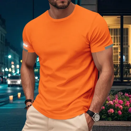 Hot OUKU Men's Gym Shirt Athletic Shirts Crew Neck Short Sleeves Casual Daily Gym Quick dry Breathable Solid Color Black White Activewear Polyester Sport Outdoor