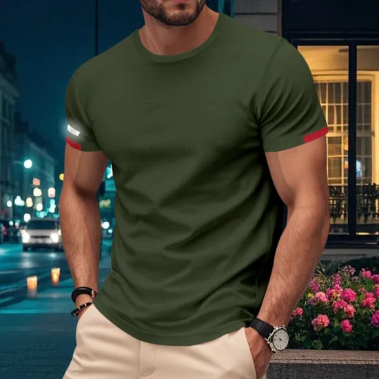 Hot OUKU Men's Gym Shirt Athletic Shirts Crew Neck Short Sleeves Casual Daily Gym Quick dry Breathable Solid Color Black White Activewear Polyester Sport Outdoor