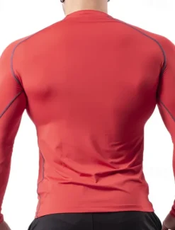 Outlet OUKU Men's Gym Shirt Fitness Shirt Long Sleeve Shirt Crew Neck Long Sleeve Sports & Outdoor Vacation Going out Casual Daily Quick dry Breathable Soft Plain Black / White Black Activewear Fashion Sport