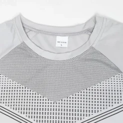 Online OUKU Men's Gym Shirt Sports T-Shirt Crew Neck Short Sleeve Sports & Outdoor Fitness Cycling / Bike Gym Soft Quick Dry Plain Silver Black Activewear Fashion Sport