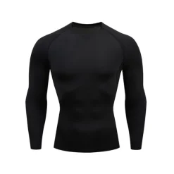 Sale OUKU Men's Gym Shirt Sports T-Shirt Crew Neck Long Sleeve Sports & Outdoor Fitness Gym Soft Plain Black White Activewear Fashion Sport