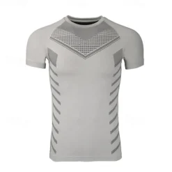 Best OUKU Men's Gym Shirt Sports T-Shirt Crew Neck Short Sleeve Sport Casual Daily Gym Quick dry Breathable Soft Color Block Black Yellow Activewear Fashion Basic