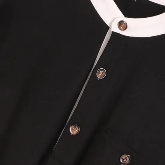 New OUKU Men's Henley Shirt Tee Top Color Block Henley Outdoor Casual Short Sleeve Button Pocket Clothing Apparel Fashion Designer Comfortable