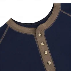 Discount OUKU Men's Henley Shirt Tee Top Short Sleeves Plain Raglan Sleeve Fashion Designer Basic Vintage Style Henley Vacation Street Going out Summer Black White Red Henley T-Shirt
