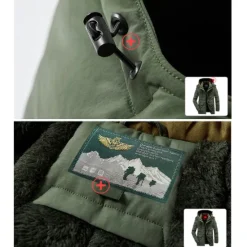 OUKU Men's Hiking Fleece Jacket Winter Jacket Thick Warm Hooded Parka Military Windbreaker Outdoor Detachable Cap Black Trench Coat Outerwear Hunting Ski Snowboard Camping Caving Army Green Khaki Blue