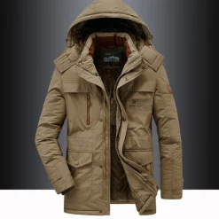 Outlet OUKU Men's Hiking Fleece Jacket Winter Jacket Thick Warm Hooded Parka Military Windbreaker Outdoor Detachable Cap Black Trench Coat Outerwear Hunting Ski Snowboard Camping Caving Army Green Khaki Blue
