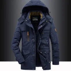 Outlet OUKU Men's Hiking Fleece Jacket Winter Jacket Thick Warm Hooded Parka Military Windbreaker Outdoor Detachable Cap Black Trench Coat Outerwear Hunting Ski Snowboard Camping Caving Army Green Khaki Blue