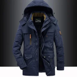 Outlet OUKU Men's Hiking Fleece Jacket Winter Jacket Thick Warm Hooded Parka Military Windbreaker Outdoor Detachable Cap Black Trench Coat Outerwear Hunting Ski Snowboard Camping Caving Army Green Khaki Blue