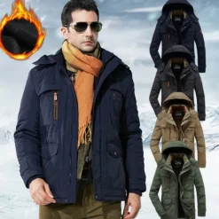 Outlet OUKU Men's Hiking Fleece Jacket Winter Jacket Thick Warm Hooded Parka Military Windbreaker Outdoor Detachable Cap Black Trench Coat Outerwear Hunting Ski Snowboard Camping Caving Army Green Khaki Blue