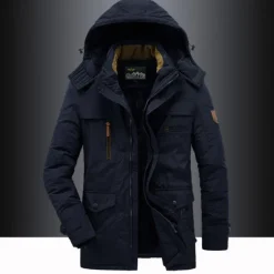 Outlet OUKU Men's Hiking Fleece Jacket Winter Jacket Thick Warm Hooded Parka Military Windbreaker Outdoor Detachable Cap Black Trench Coat Outerwear Hunting Ski Snowboard Camping Caving Army Green Khaki Blue