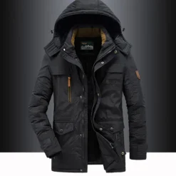 Outlet OUKU Men's Hiking Fleece Jacket Winter Jacket Thick Warm Hooded Parka Military Windbreaker Outdoor Detachable Cap Black Trench Coat Outerwear Hunting Ski Snowboard Camping Caving Army Green Khaki Blue