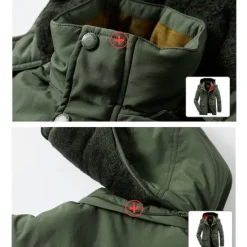 Outlet OUKU Men's Hiking Fleece Jacket Winter Jacket Thick Warm Hooded Parka Military Windbreaker Outdoor Detachable Cap Black Trench Coat Outerwear Hunting Ski Snowboard Camping Caving Army Green Khaki Blue