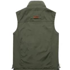 Discount OUKU Men's Hiking Fleece Vest Sleeveless Vest / Gilet Top Outdoor Thermal Warm Windproof Comfort Breathable Winter Summer Sporty Zipper Velvet Polyester Black Army Green Khaki Hunting Fishing Beach