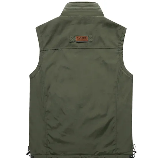 Discount OUKU Men's Hiking Fleece Vest Sleeveless Vest / Gilet Top Outdoor Thermal Warm Windproof Comfort Breathable Winter Summer Sporty Zipper Velvet Polyester Black Army Green Khaki Hunting Fishing Beach