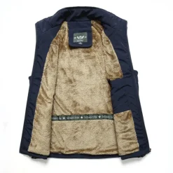 Discount OUKU Men's Hiking Fleece Vest Sleeveless Vest / Gilet Top Outdoor Thermal Warm Windproof Comfort Breathable Winter Summer Sporty Zipper Velvet Polyester Black Army Green Khaki Hunting Fishing Beach