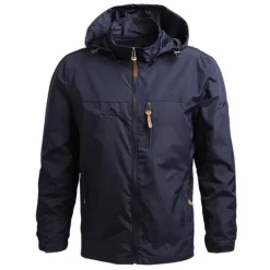 Hot OUKU Men's Hiking Jacket Hiking Windbreaker Outdoor Thermal Warm Waterproof Windproof Breathable Outerwear Trench Coat Top Full Length Visible Zipper Hunting Fishing Climbing Black Army Green Grey Khaki