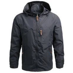 Hot OUKU Men's Hiking Jacket Hiking Windbreaker Outdoor Thermal Warm Waterproof Windproof Breathable Outerwear Trench Coat Top Full Length Visible Zipper Hunting Fishing Climbing Black Army Green Grey Khaki