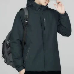 Sale OUKU Men's Hiking Jacket Waterproof Hiking Jacket Rain Jacket Winter Outdoor Thermal Warm Waterproof Windproof Warm Outerwear Windbreaker Trench Coat Full Length Visible Zipper Fishing Climbing Camping