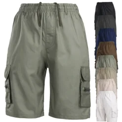 Outlet OUKU Men's Hiking Shorts Hiking Cargo Shorts Drawstring Solid Color Summer Outdoor 10" Loose Ripstop Quick Dry Multi Pockets Zipper Pocket Knee Length Elastic Waist Shorts Bottoms Army Green Navy Blue