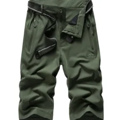 Best OUKU Men's Hiking Shorts Summer Outdoor Breathable Quick Dry Lightweight Wear Resistance Shorts Capri Pants Below Knee Green Black Camping / Hiking / Caving M L XL 2XL 3XL