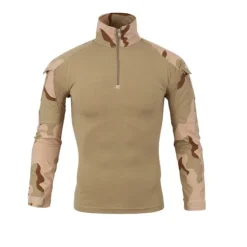 Online OUKU Men's Hiking Tee shirt Tactical Military Assault Combat Shirt Vintage Graphic Tee Long Sleeve Slim Fit Camo T Shirt with Zipper Sweatshirt Top Outdoor Quick Dry Lightweight Breathable Sweat wicking