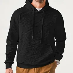 Sale OUKU Men's Hoodie Apricot Black Hooded Plain Jacquard Pocket Sports & Outdoor Daily Holiday Polyester Streetwear Basic Casual Summer Spring Clothing Apparel Hoodies Sweatshirts