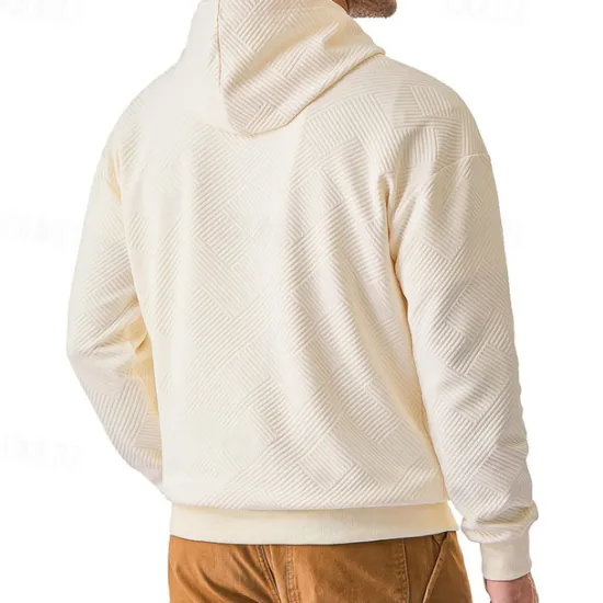 Sale OUKU Men's Hoodie Apricot Black Hooded Plain Jacquard Pocket Sports & Outdoor Daily Holiday Polyester Streetwear Basic Casual Summer Spring Clothing Apparel Hoodies Sweatshirts
