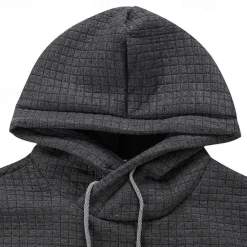 Discount OUKU Men's Hoodie Apricot Black White Army Green Red Hooded Plain Jacquard Pocket Ribbed Textured Sports & Outdoor Daily Holiday Polyester Streetwear Basic Casual Spring & Fall Clothing Apparel Hoodies